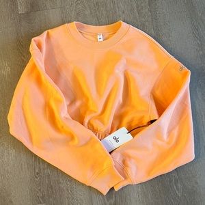 Alo Yoga cropped sweatshirt Devotion crew neck pollover